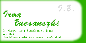 irma bucsanszki business card
